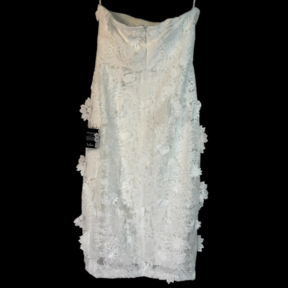 Lulus Elevated Sensation White 3D Floral Embroidered Midi Dress M - Picture 11 of 15